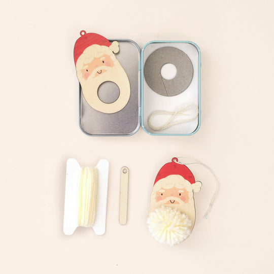 Cotton Twist (WE PREPAY ALL USA DUTIES) - Make Your Own Pom Pom Santa Decoration Kit