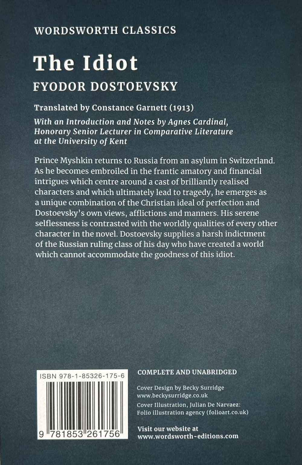 Marble City Press - The Idiot | Dostoevsky | Wordsworth Classic Edition | Book