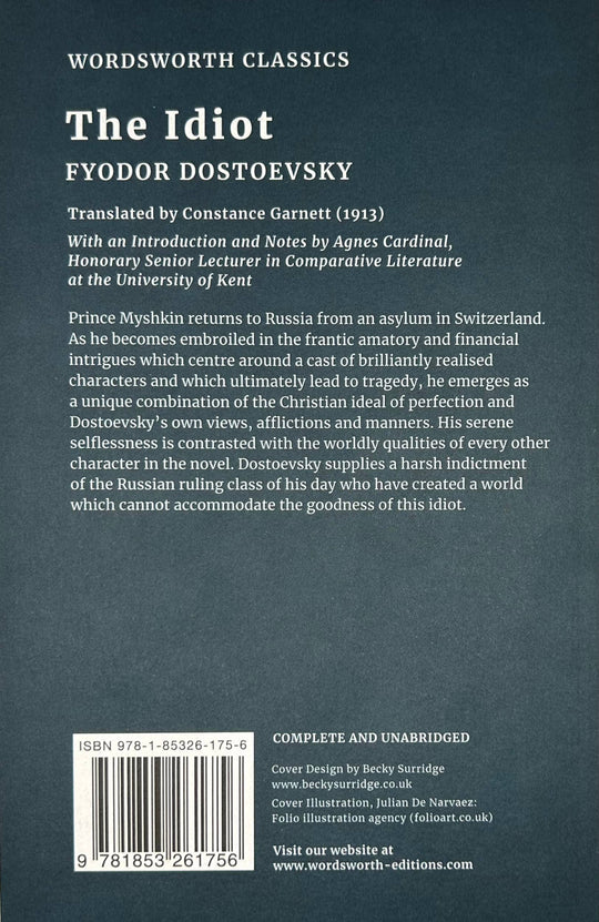 Marble City Press - The Idiot | Dostoevsky | Wordsworth Classic Edition | Book