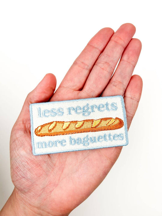 Field Trip Threads - Less Regrets More Baguettes Embroidered Iron-On Patch Baking