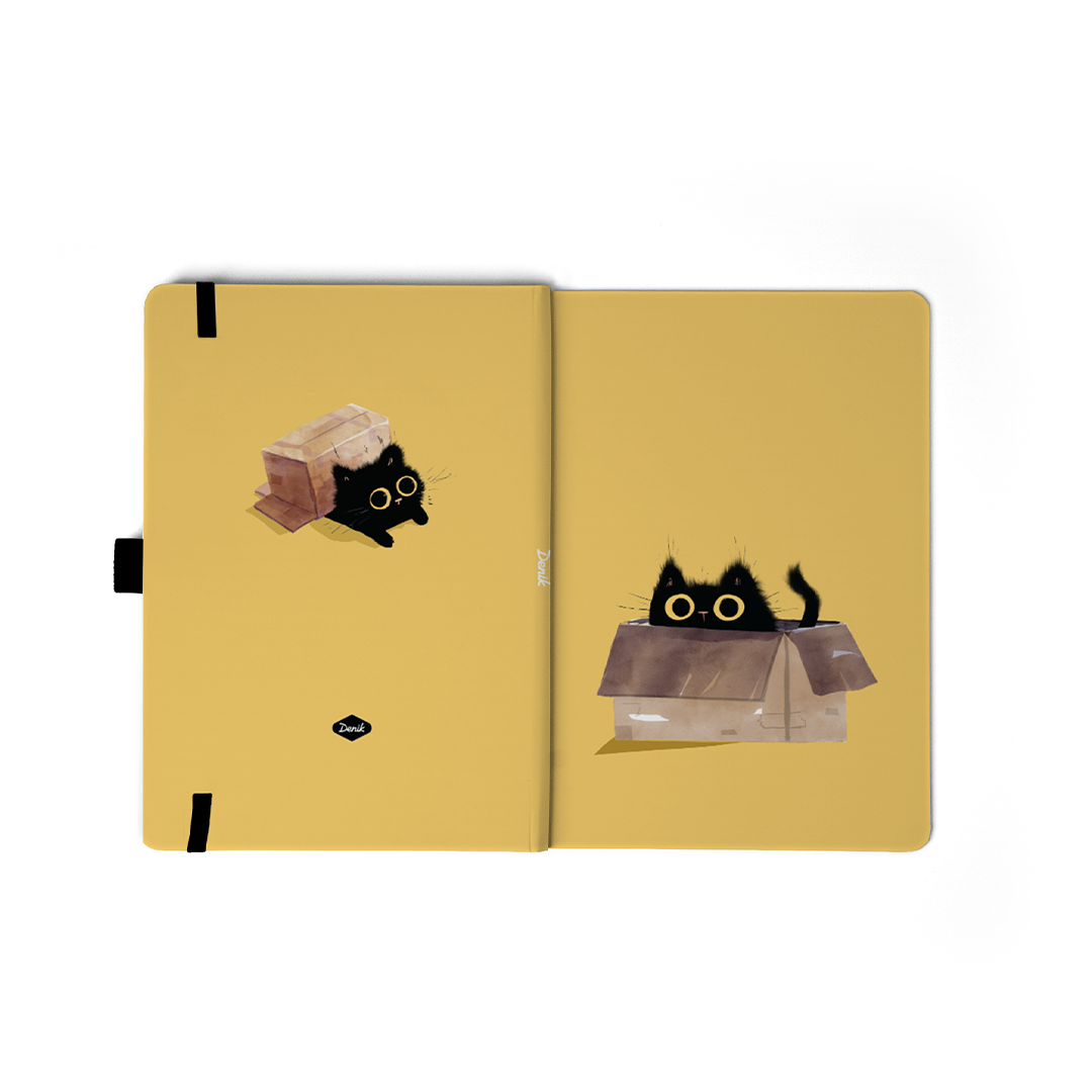 Denik - Black Cats Hardbound Layflat Notebook Journal HBLFE2276L