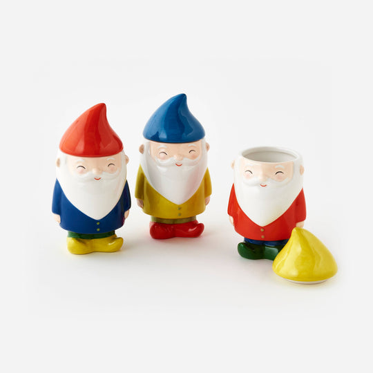 One Hundred 80 degrees - Gnome Ceramic Jar with Lid, 3 Assorted Designs