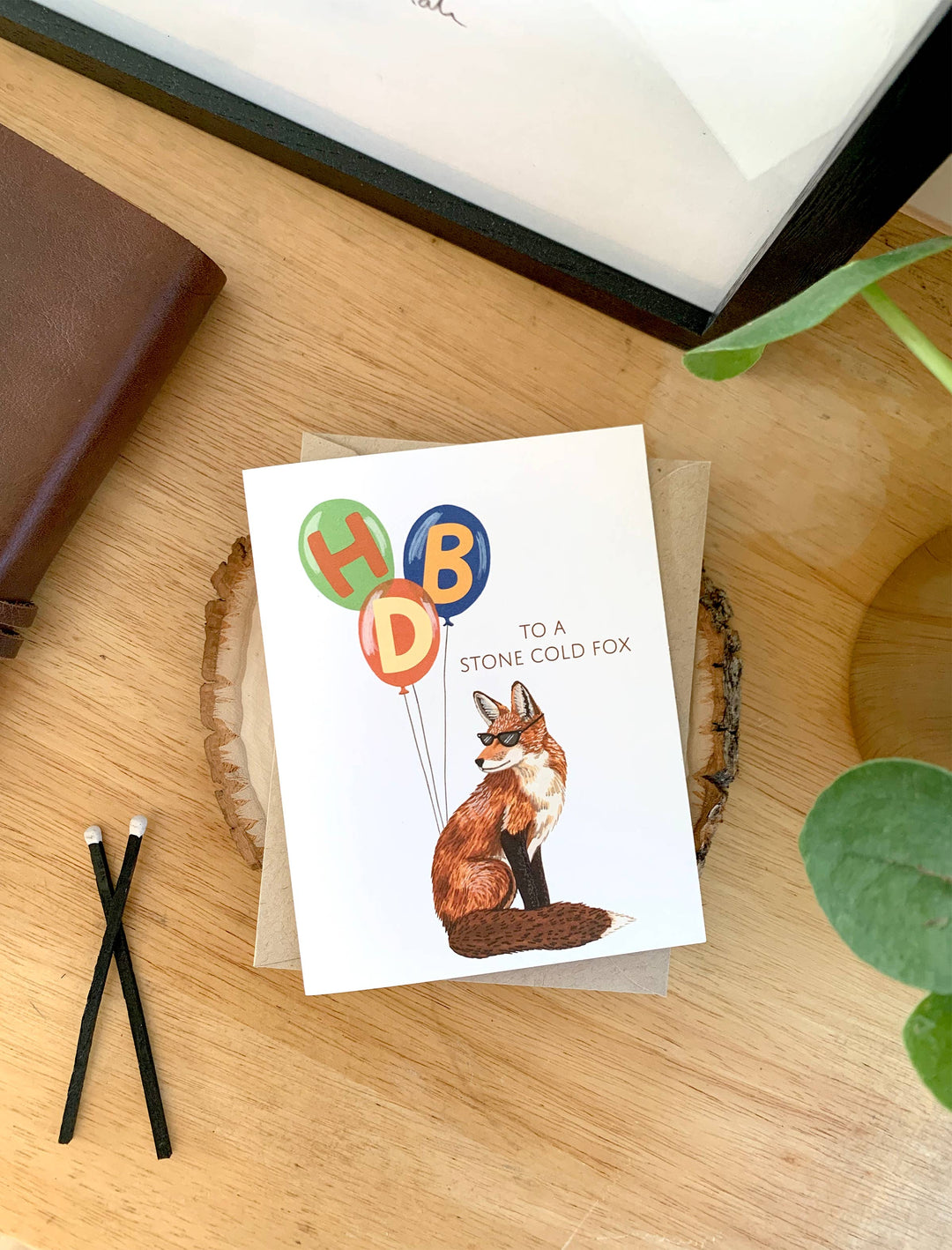Yeppie Paper - Stone Cold Fox and Balloons Birthday Card