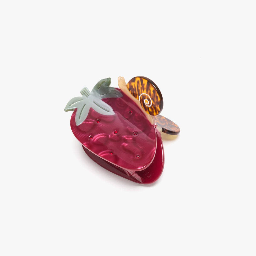 WINONA IRENE - Strawberry Claw - Red Fruit Claw with Tortoise Acetate Snail