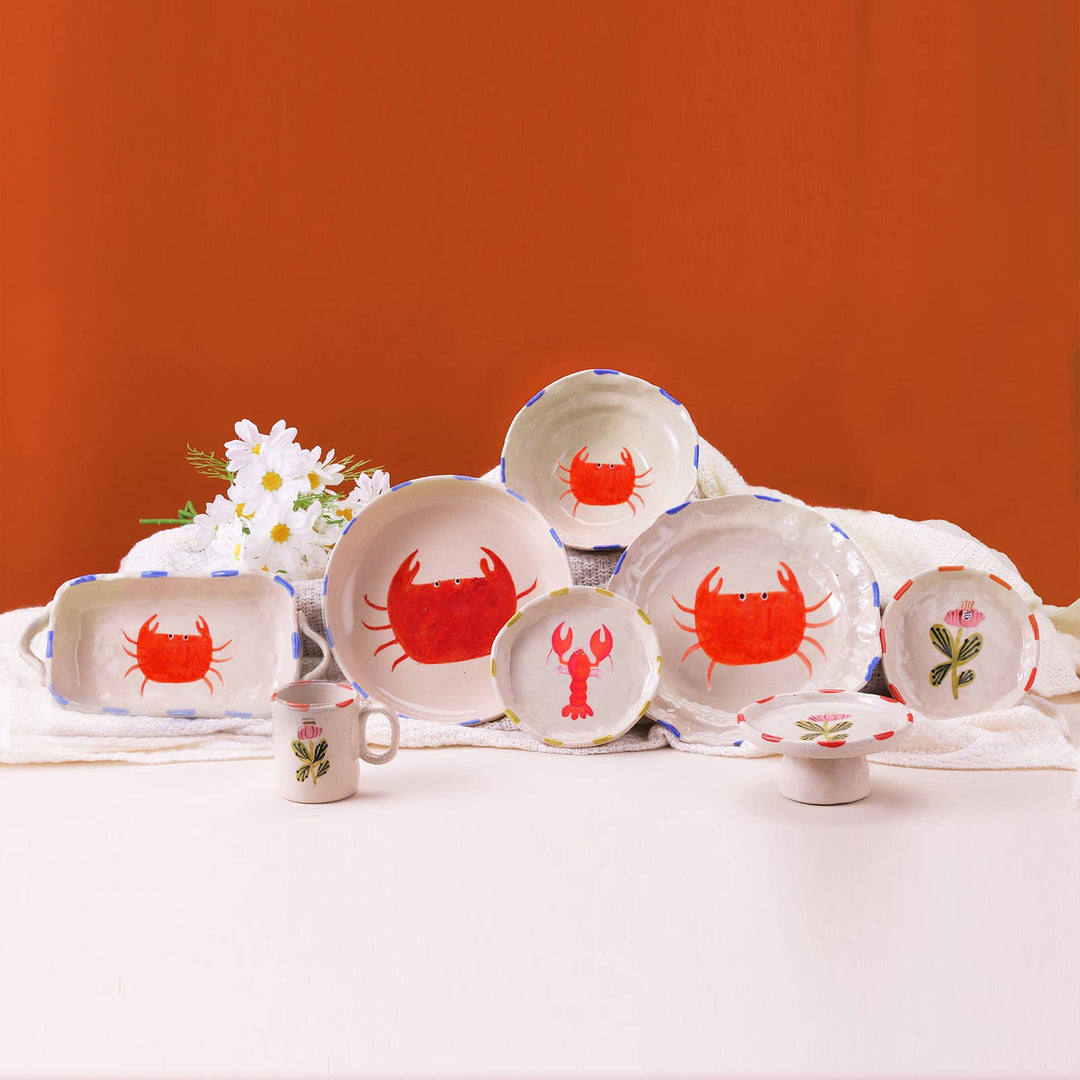 ChagoArt - Ceramic Bowl with Hand-painted Crab-Serving Bowl-8″