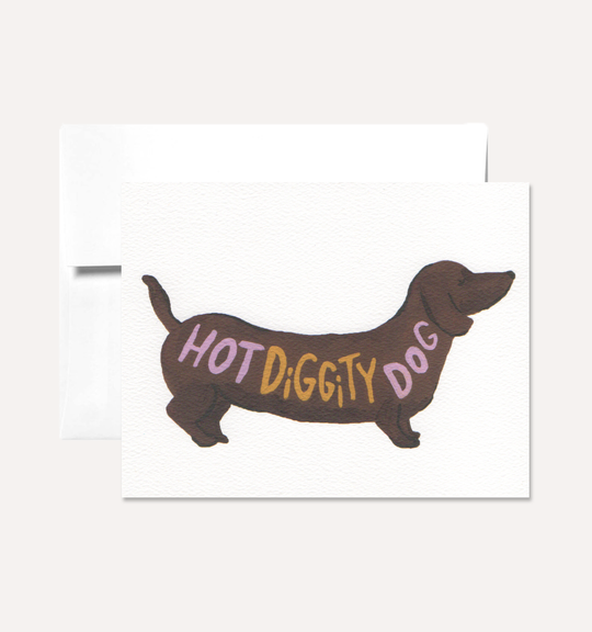 Persika Design Co. - Hot Diggity Dog Greeting Card: Single Card
