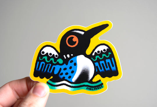 Curlworks - Loon - 3" Vinyl Sticker