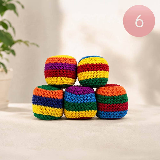 Sensibling Corp. - 6PCS - Crochet Hacky Sack Toy Balls