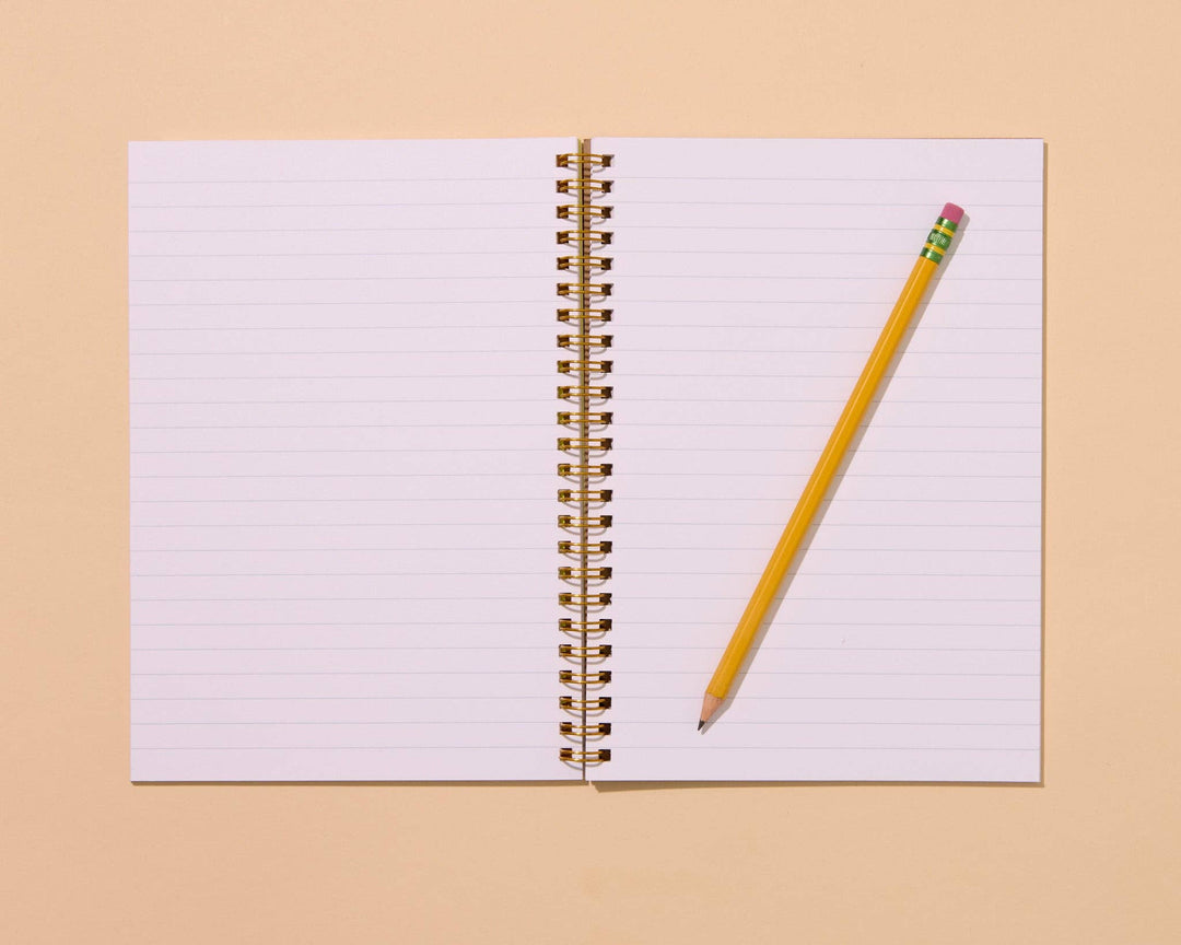 And Here We Are - Letterpress A5 Spiral Notebook—Rainbow Trout (Colorful Fish)