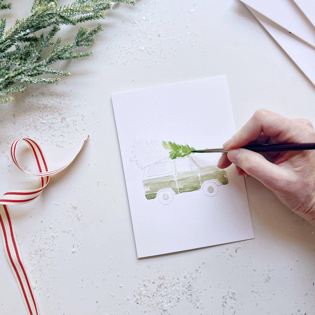 emily lex studio - Christmas cheer paintable watercolor notecard set