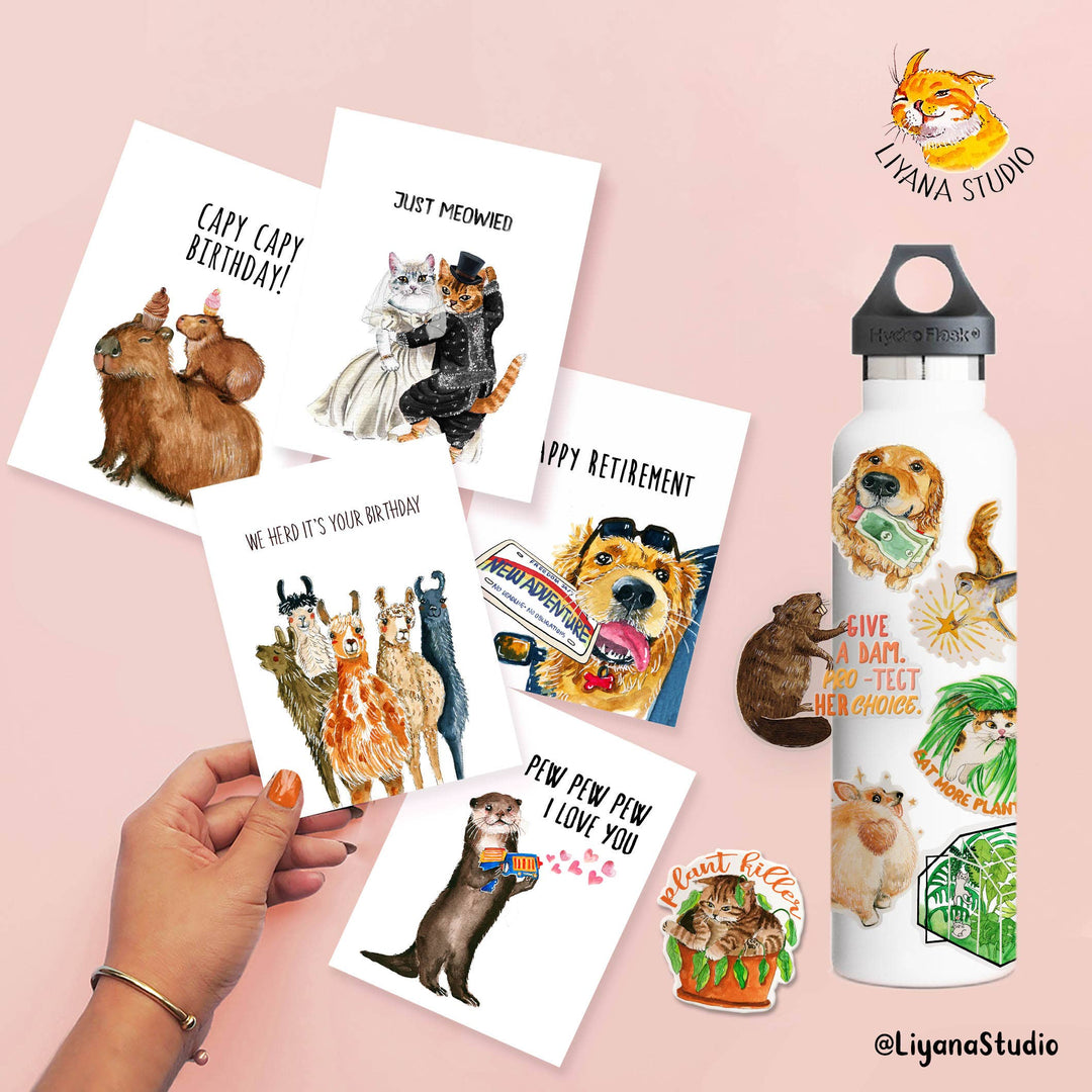 Liyana Studio - Bear Picnic Party - Funny Birthday Card