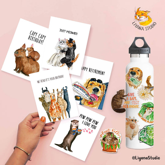 Liyana Studio - Bear Picnic Party - Funny Birthday Card