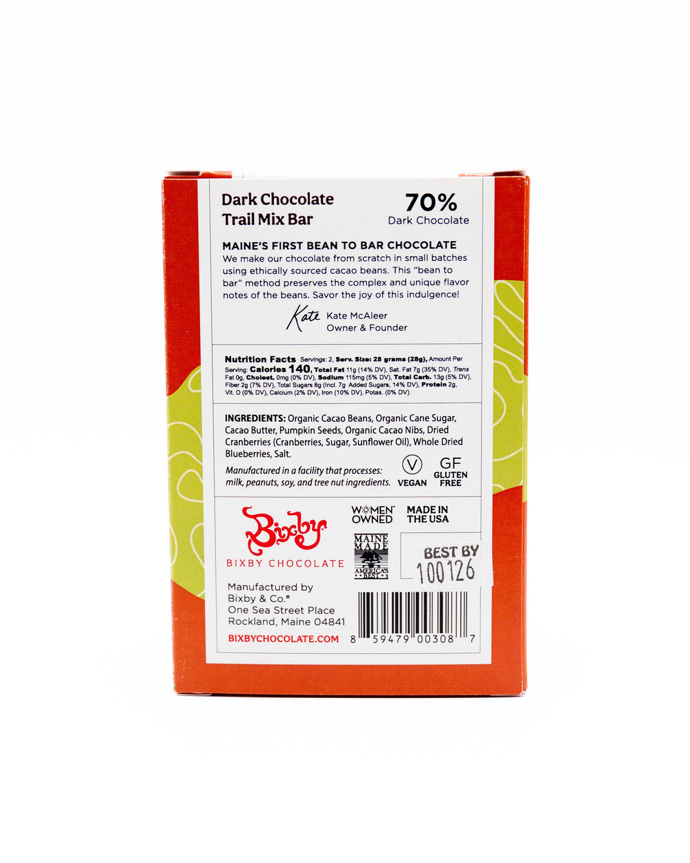 Bixby Chocolate - Mountains + Sea Trail Mix 70% Dark Chocolate Bar