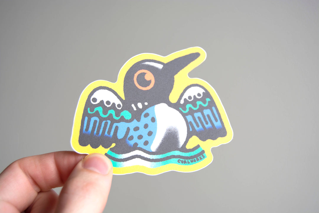 Curlworks - Loon - 3" Vinyl Sticker
