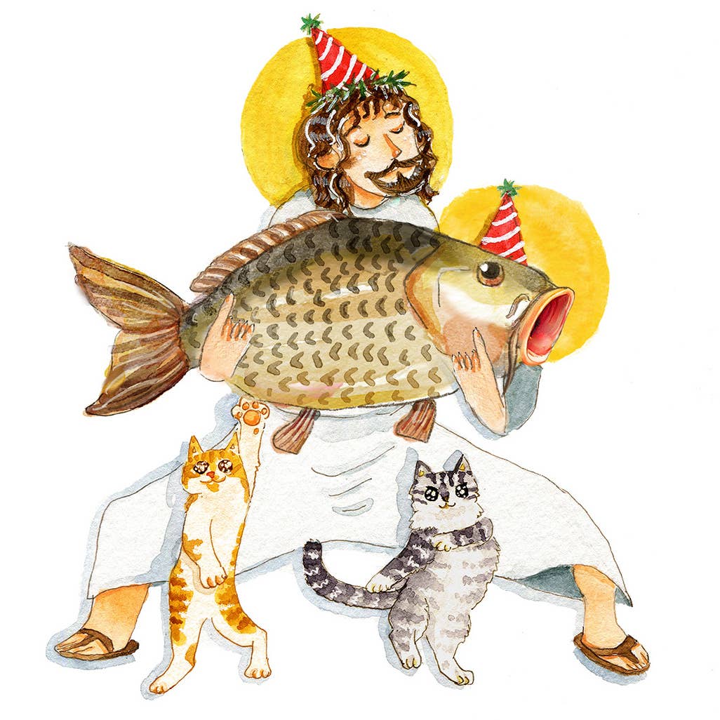 Liyana Studio - Holy Carp Birthday - Funny Birthday Card