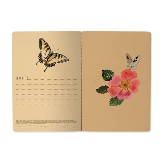 BV by Bruno Visconti - A5 Notebook - Butterflies and Peonies 