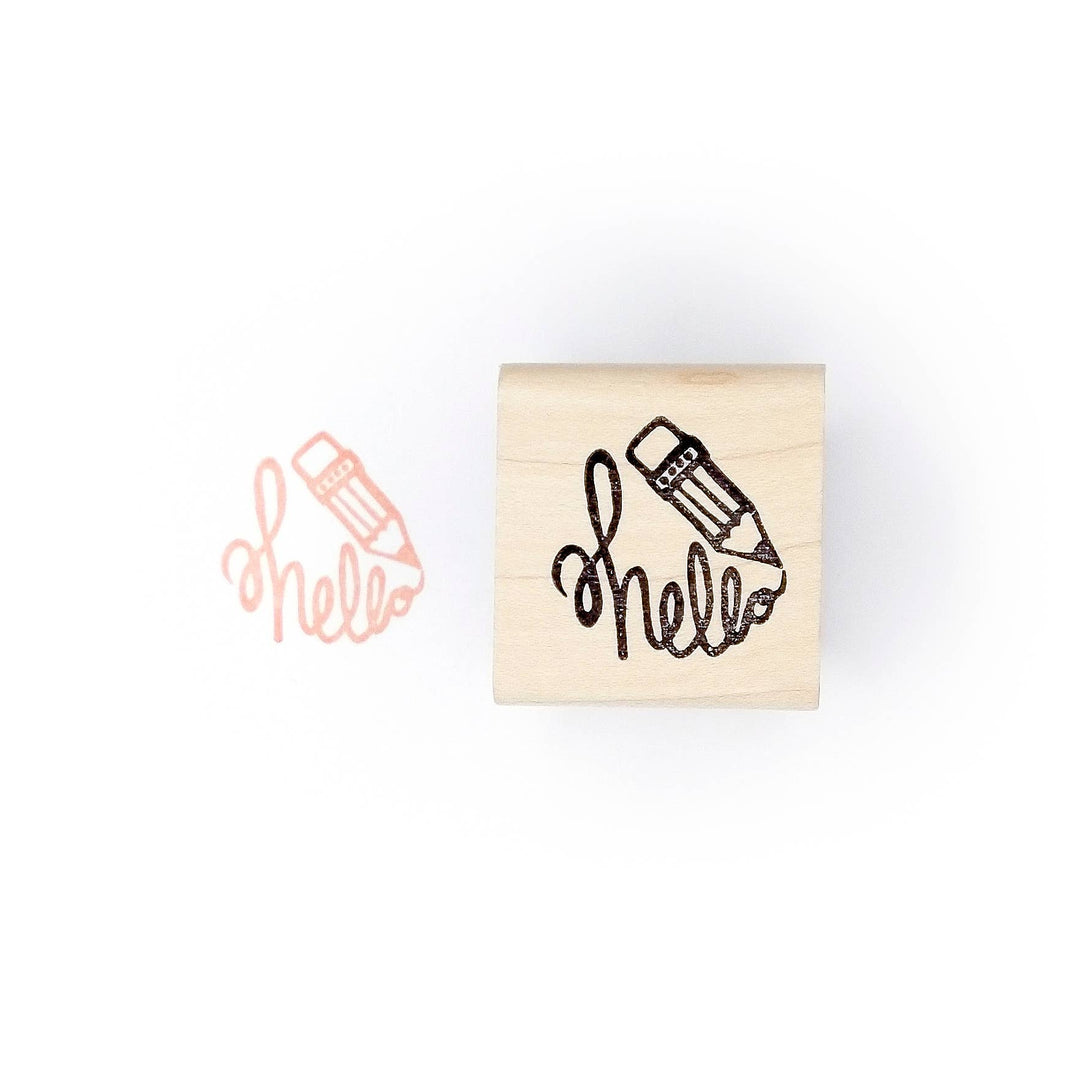 Peppercorn Paper - Hello Pencil Rubber Stamp