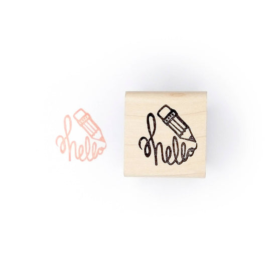 Peppercorn Paper - Hello Pencil Rubber Stamp