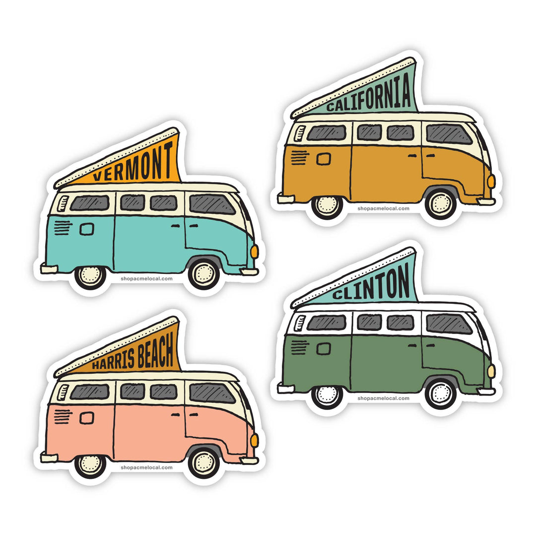 Acme Local - VW Camper Customizable Sticker: Mustard