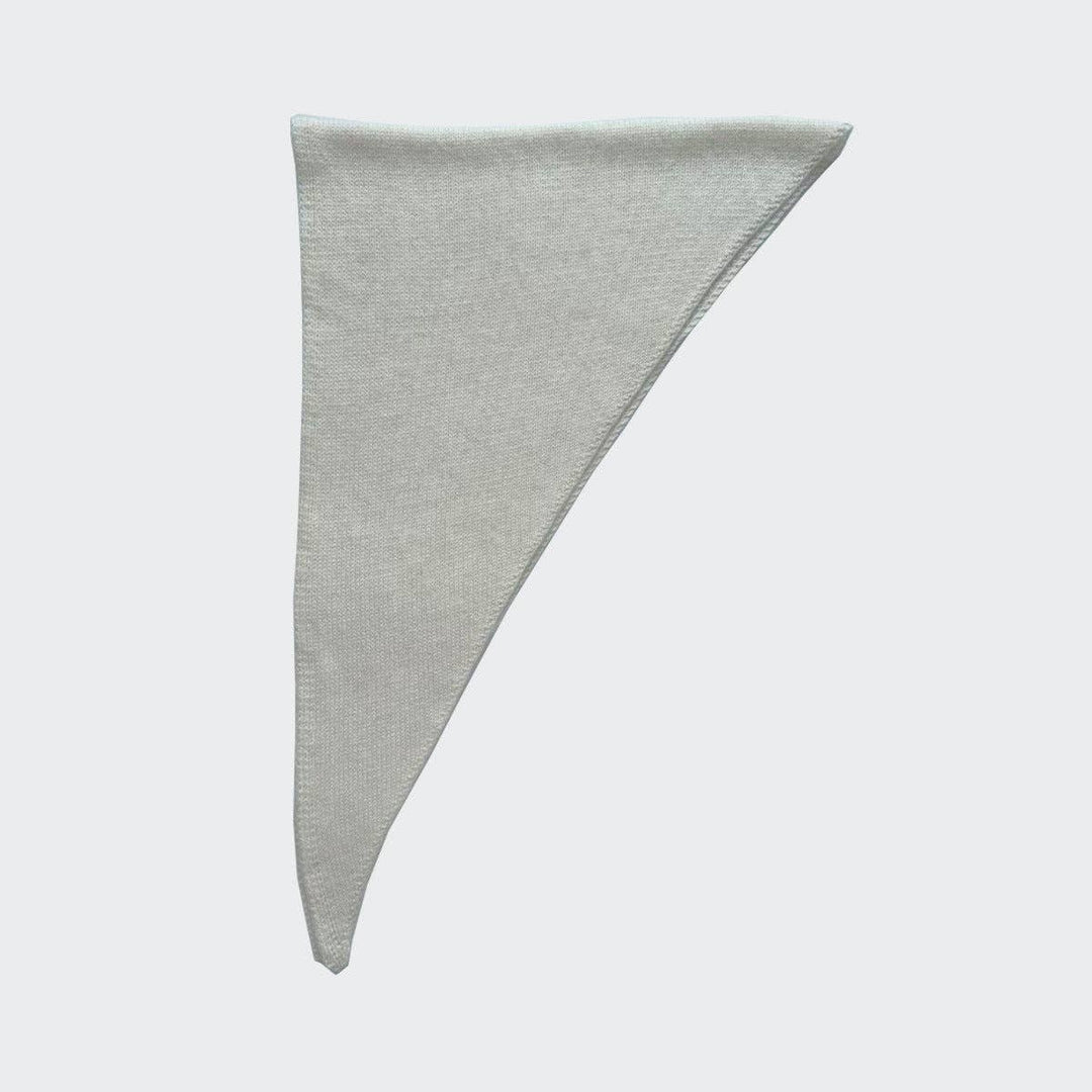 SALINA TRADING INC - Hand Knitted Triangle Scarf Women Soft Rabbit Hair Wool Blend: Cream / 105x34cm