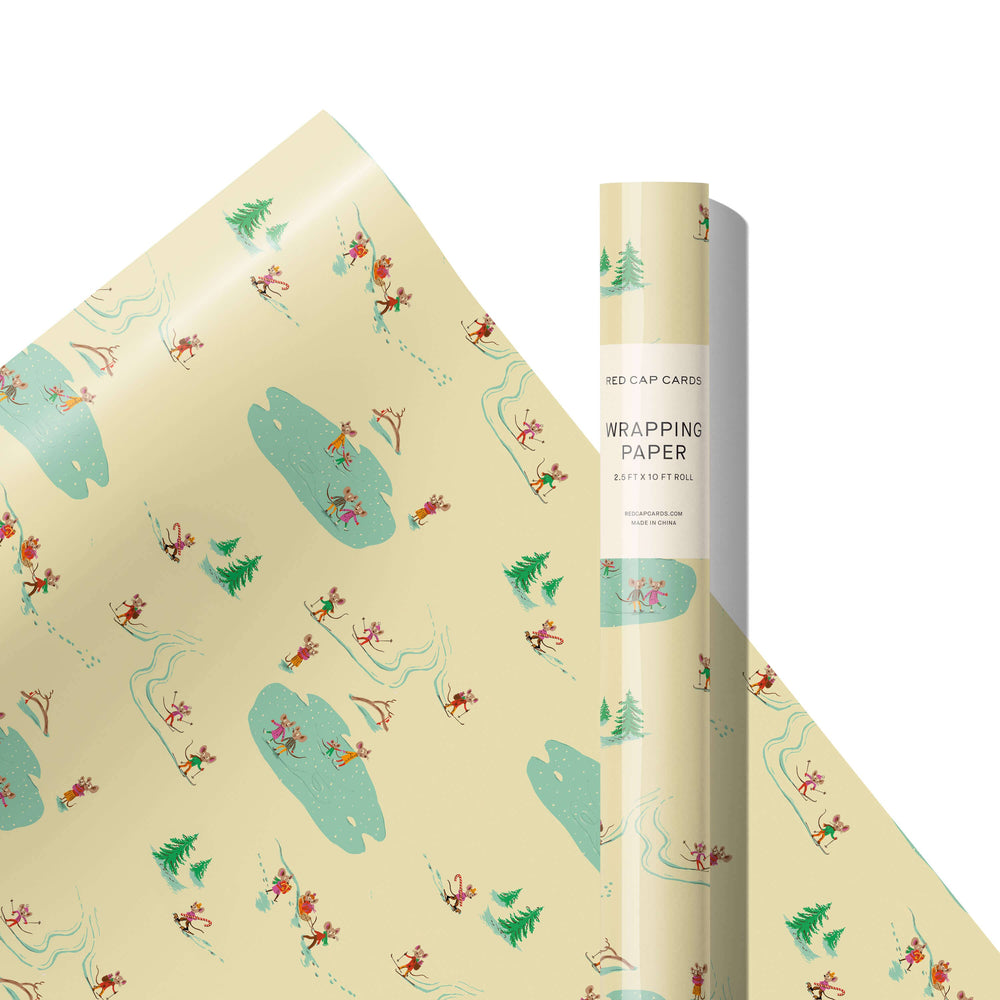 Red Cap Cards - Winter Mice 10 ft wrap roll: 10 ft Roll