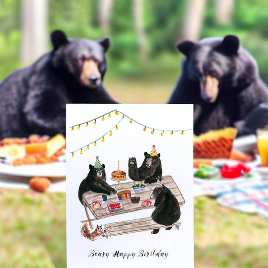 Liyana Studio - Bear Picnic Party - Funny Birthday Card
