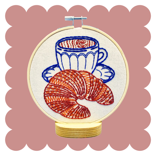 Hook Line & Tinker Embroidery Kits USA - Croissant Complete Embroidery Kit