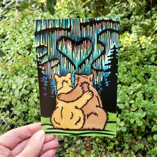 Sarah Angst Art - Postcard - Northern Lights Bears