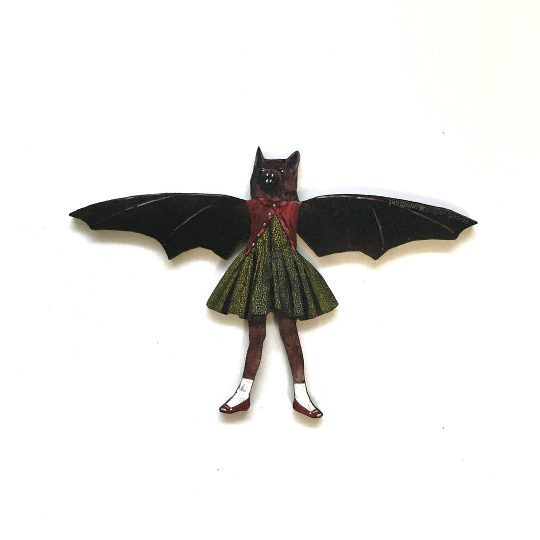 Pergamo Paper Goods - Bat Girl Laser Cut Wood Magnet