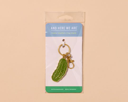 And Here We Are - Enamel Keychain & Bag Charm—Pickle (Veggie, Foodie, Summer)