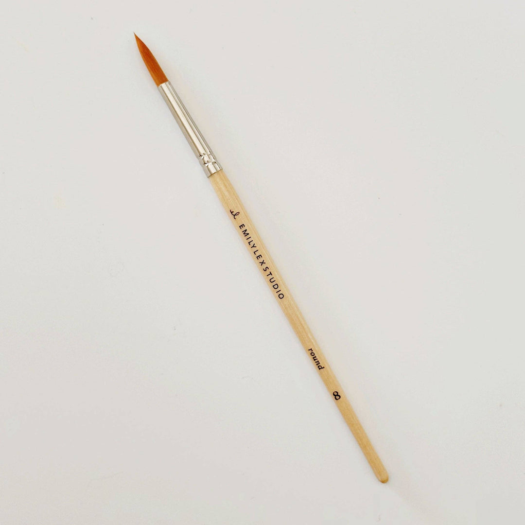 emily lex studio - Watercolor paintbrush set of five wood brushes