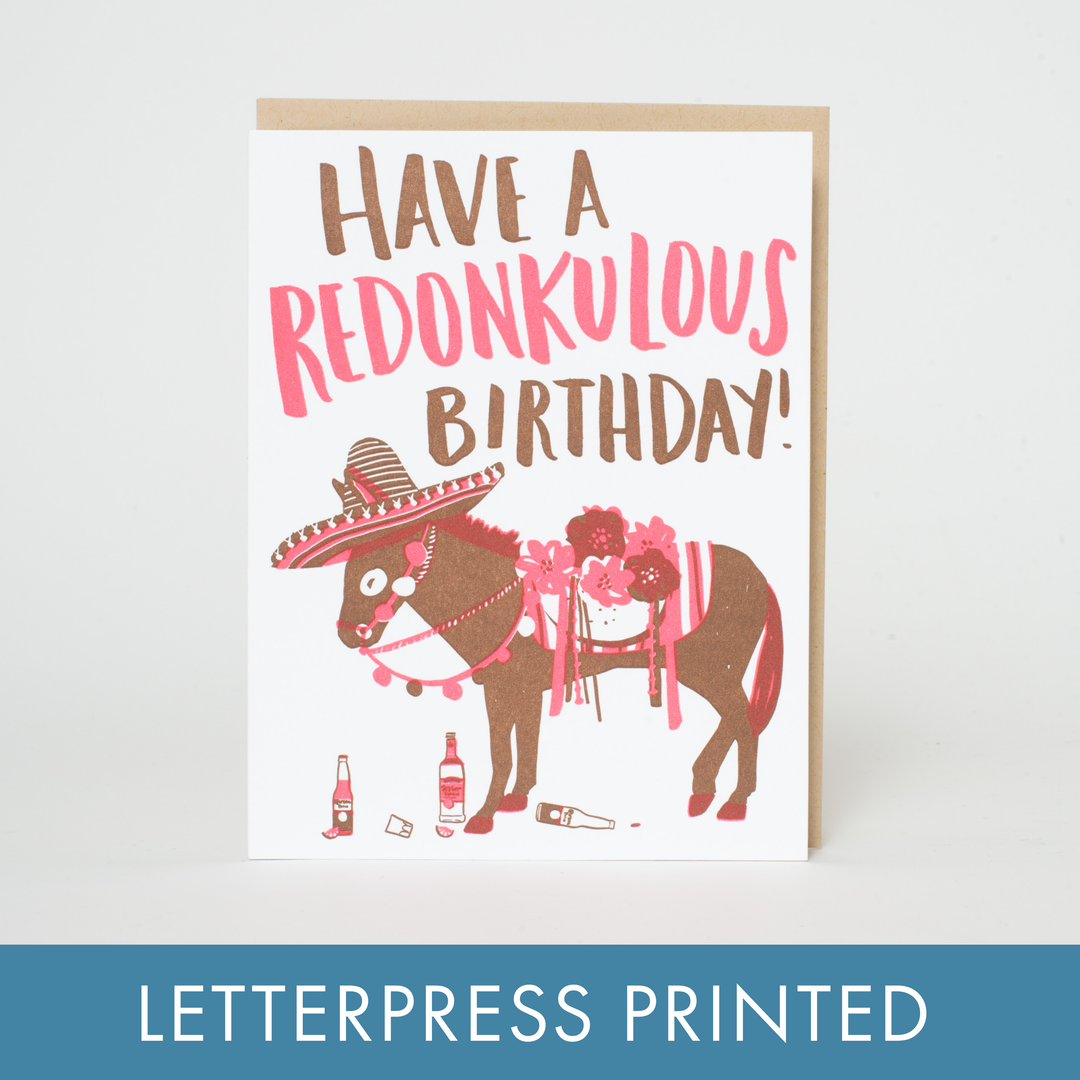 Egg Press Manufacturing - Redonkulous Birthday Punny Letterpress Greeting Card by Hello!Lucky: Paper tab