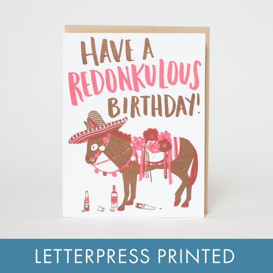 Egg Press Manufacturing - Redonkulous Birthday Punny Letterpress Greeting Card by Hello!Lucky: Paper tab