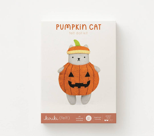 Kiriki Press - Pumpkin Cat Felt Doll Kit