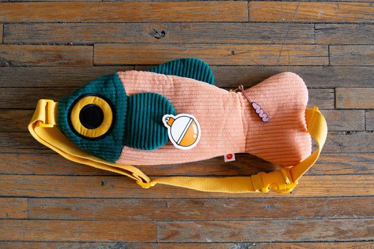 Curlworks - The Fish Bag - Coral / Dark Green