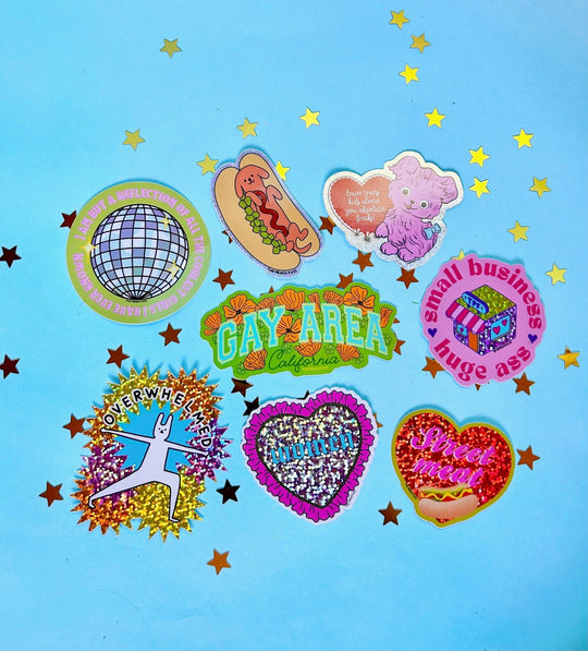 The Peach Fuzz - Hot Doggy Dog Glitter Sticker