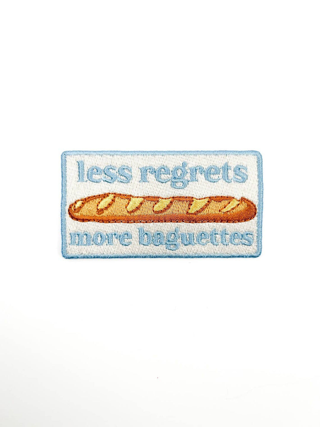 Field Trip Threads - Less Regrets More Baguettes Embroidered Iron-On Patch Baking