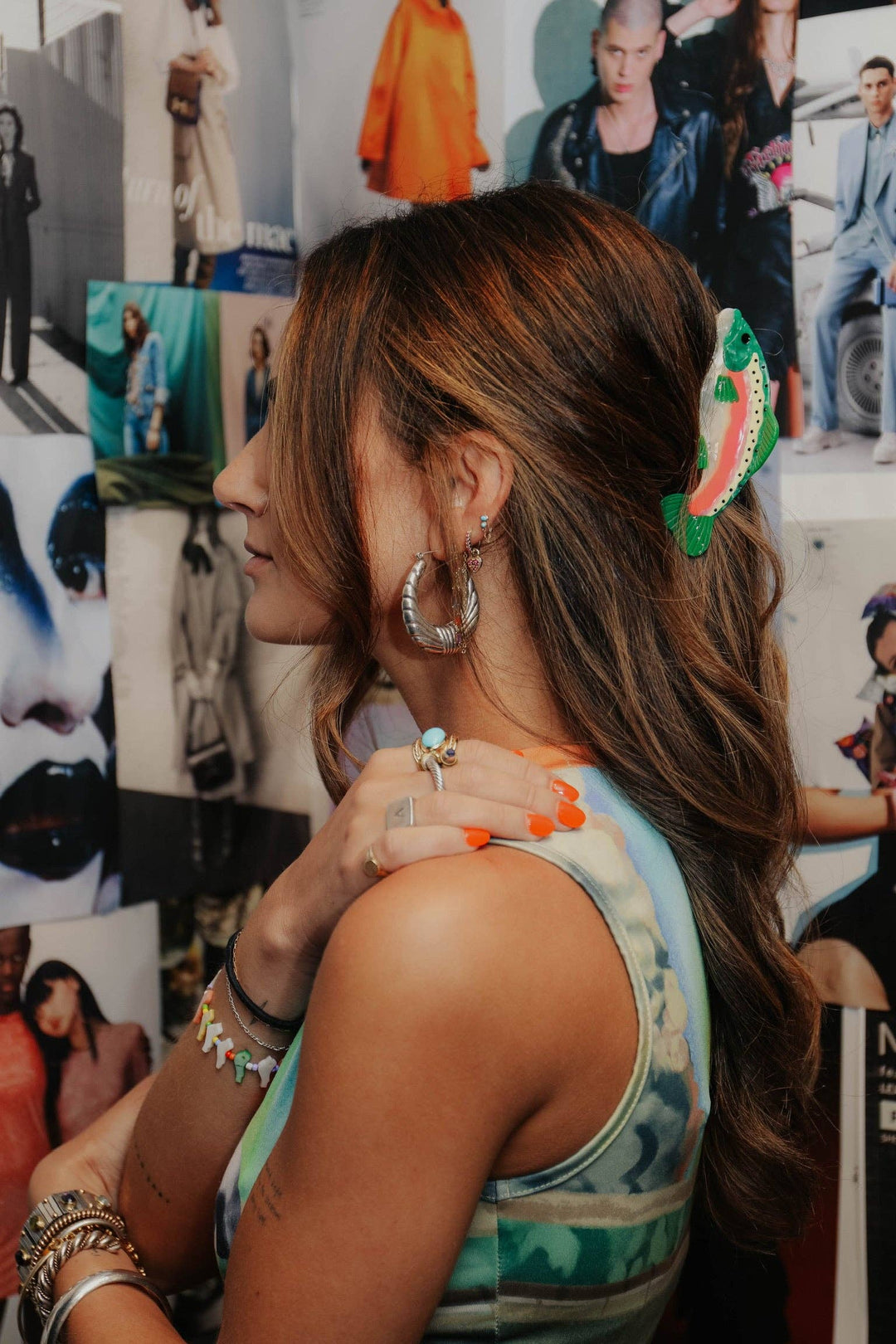 The Peach Fuzz - Rainbow Trout Hair Claw: Perfect