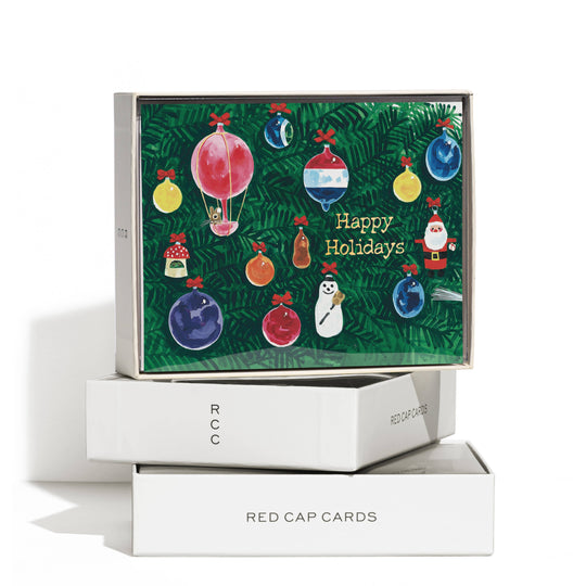 Red Cap Cards - Christmas Decorations greeting card: Single