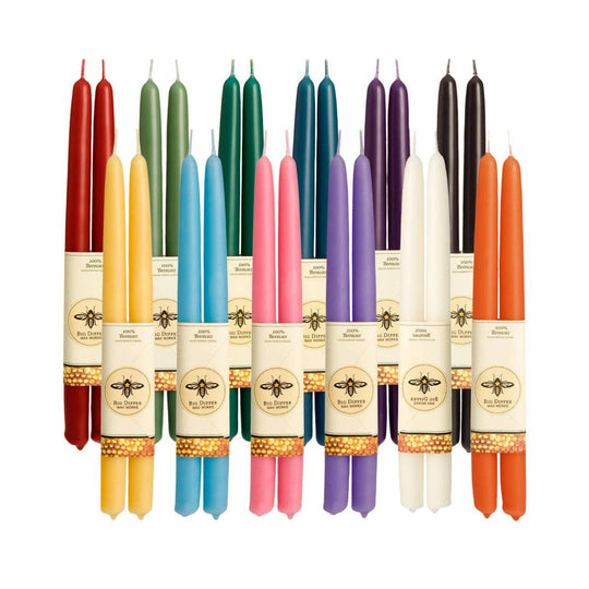 Big Dipper Wax Works - Taper Candles – 100% Pure Beeswax – Hand-Dipped: Moss / Standard (12" x 7/8")