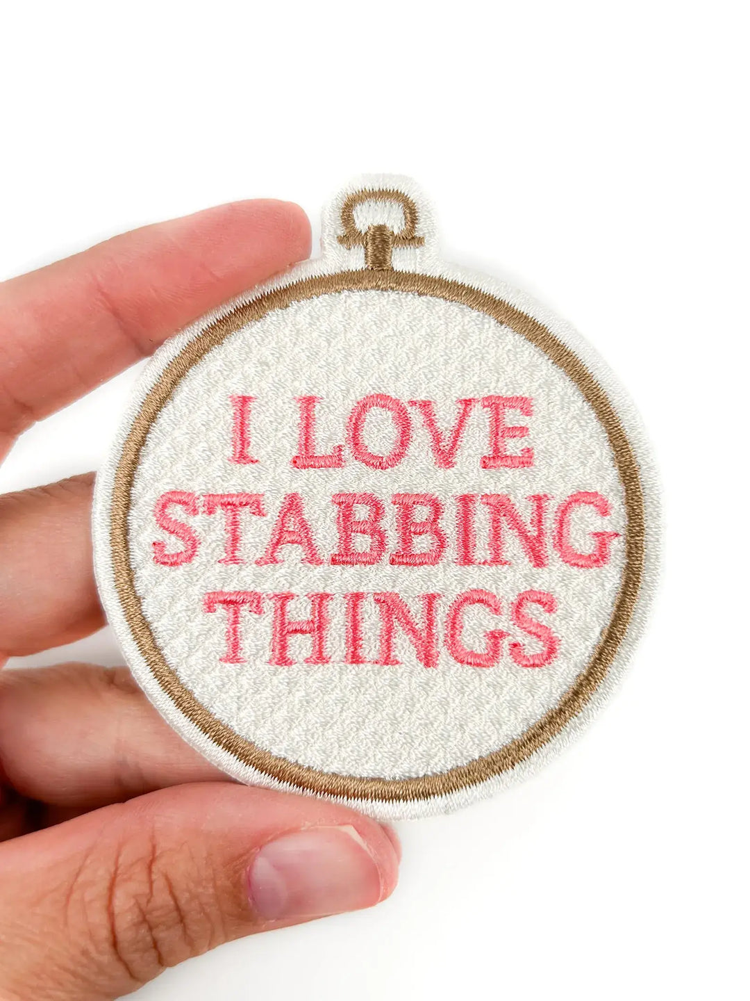 Field Trip Threads - I Love Stabbing Things Patch Embroidered Iron On for Craft
