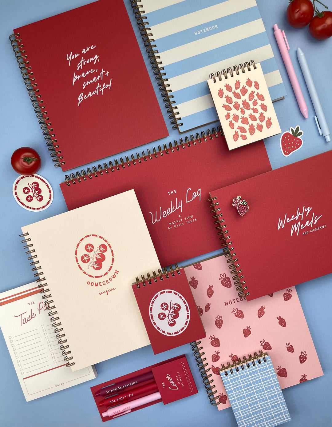Ruff House Print Shop - Bookmarked Book Log Reading Journal: Deep Blue Cover | Sky Blue Ink
