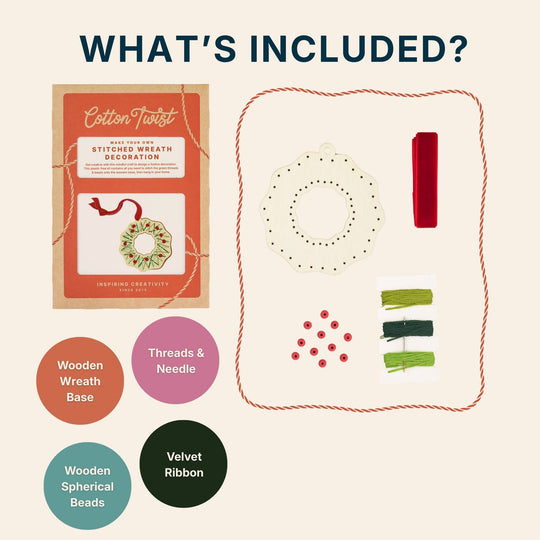 Cotton Twist (WE PREPAY ALL USA DUTIES) - Make Your Own Stitched Wreath Decoration