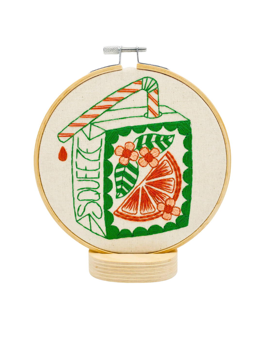 Hook Line & Tinker Embroidery Kits USA - Orange Juice Box Complete Embroidery Kit