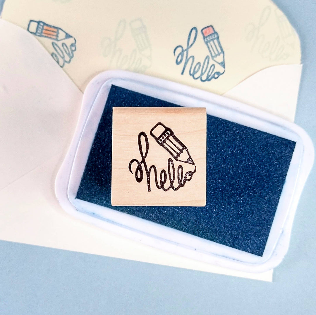 Peppercorn Paper - Hello Pencil Rubber Stamp