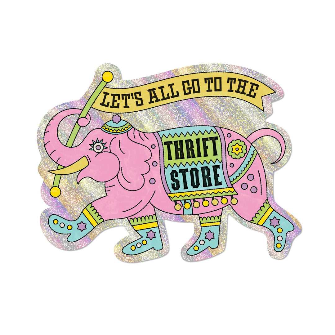 Red Cap Cards - Thrifting Elephant sticker: Single