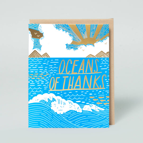 Egg Press Manufacturing - Oceans of Thanks Letterpress Greeting Card by Hello!Lucky: Paper tab