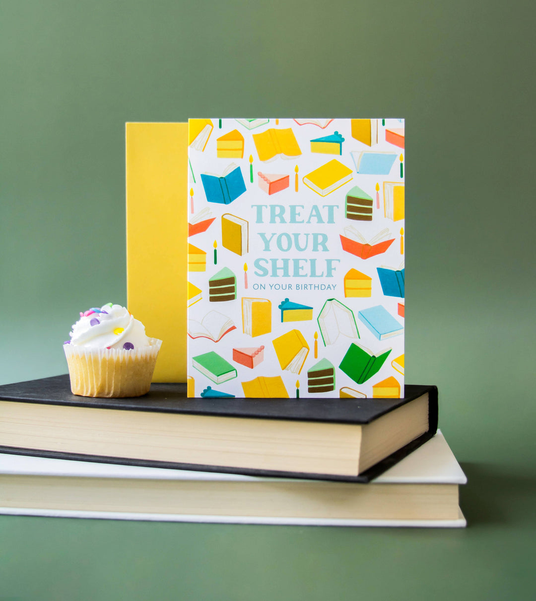 Yeppie Paper - Treat Your Shelf Books and Cake Birthday Card