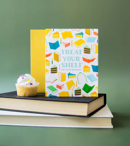 Yeppie Paper - Treat Your Shelf Books and Cake Birthday Card