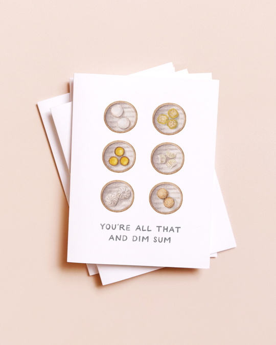 Amy Zhang - All That And Dim Sum — Asian Food Pun Congrats Card